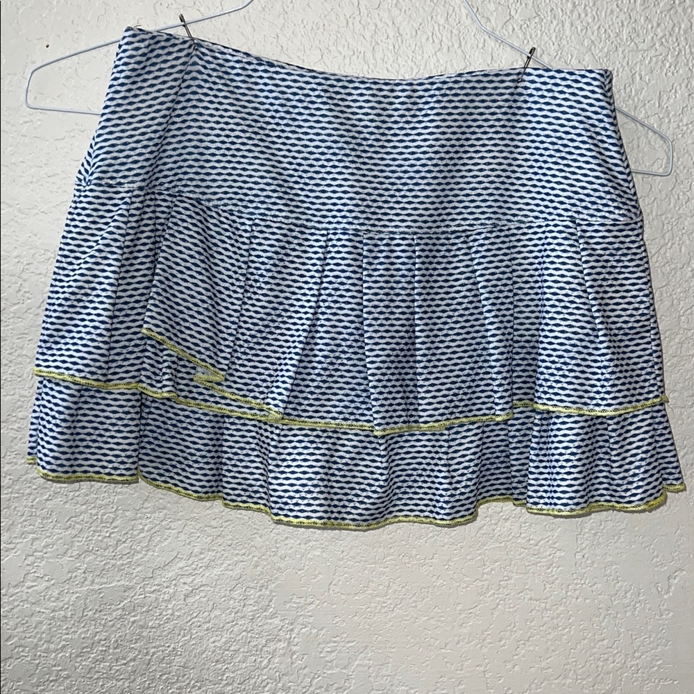 Stylish Blue and White Lucky in Love tennis skirt, size 4-6